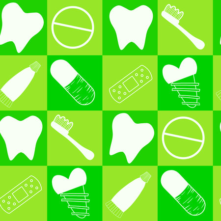 Medicine seamless teeth pattern for wrapping paper and fabrics and linens