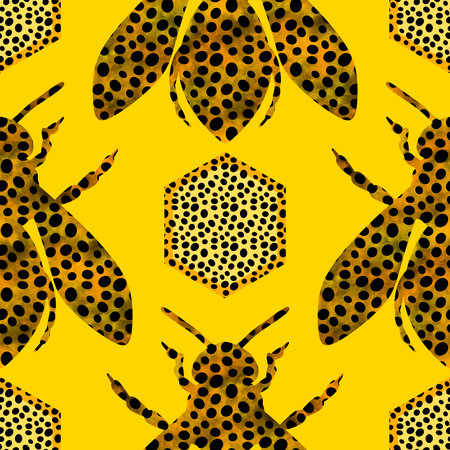 Kids seamless bee pattern for wallpaper and fabrics and textiles and packaging and gifts and cards and linens and wrapping paper. High quality illustrationの写真素材