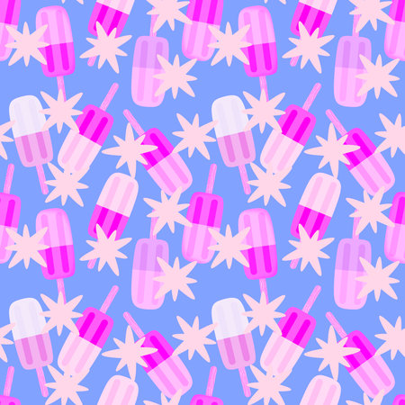 Seamless ice cream pattern for wrapping paper and fabrics and lines and kids clothes print and new...