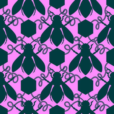 Kids seamless bee pattern for wallpaper and fabrics and textiles and packaging and gifts and cards and linens and wrapping paper. High quality illustrationの写真素材