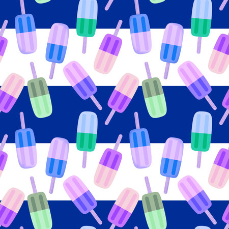 Seamless ice cream pattern for wrapping paper and fabrics and lines and kids clothes print and new...