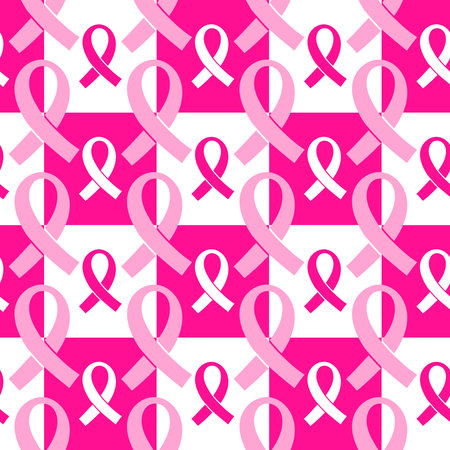 Breast cancer month seamless pink ribbon day mammogram pattern for wrapping paper and medical accessories and medicine textiles. High quality illustrationの写真素材