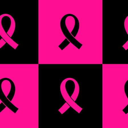 Breast cancer month seamless pink ribbon day mammogram pattern for wrapping paper and medical accessories and medicine textiles. High quality illustrationの写真素材