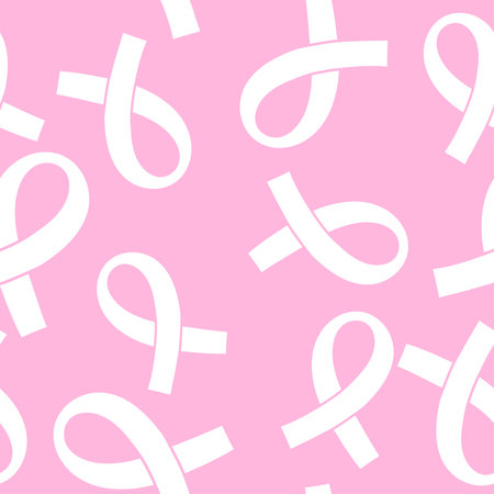 Breast cancer month seamless pink ribbon day mammogram pattern for wrapping paper and medical accessories and medicine textiles. High quality illustrationの写真素材