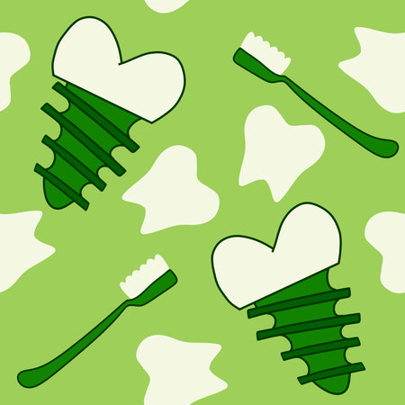 Medicine seamless teeth pattern for wrapping paper and fabrics and lines and kids clothes print and doctors accessories and drugstore packaging. High quality illustrationの写真素材