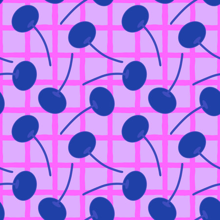 Summer fruit seamless cherry berry pattern for wrapping paper and fabrics and lines and kids clothes print and fashion textiles and party accessories and kitchen. High quality illustrationの写真素材