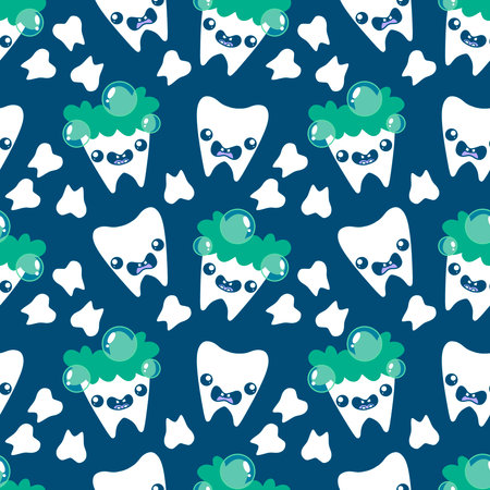 Medicine seamless teeth pattern for wrapping paper and fabrics and lines and kids clothes print and doctors accessories and drugstore packaging. High quality illustrationの写真素材