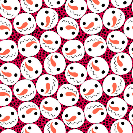 Christmas cartoon ice seamless snowman pattern for wrapping paper and fabrics and lines and kids clothes print and party accessories and new year packaging. High quality illustrationの写真素材