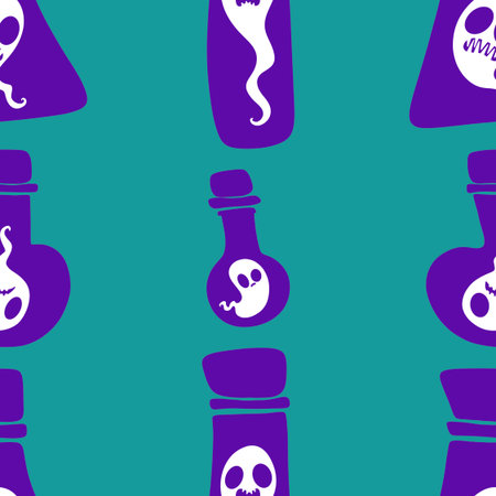 Halloween ghost seamless cartoon pattern for wrapping paper and fabrics and lines and kids clothes print and packaging and festive accessories. High quality illustrationの写真素材
