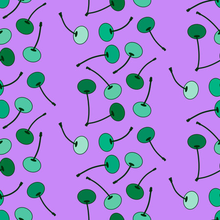 Summer fruit seamless cherry berry pattern for wrapping paper and fabrics and lines and kids clothes print and fashion textiles and party accessories and kitchen. High quality illustrationの写真素材