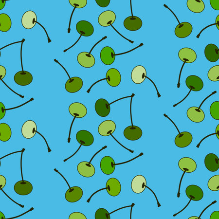 Summer fruit seamless cherry berry pattern for wrapping paper and fabrics and lines and kids clothes print and fashion textiles and party accessories and kitchen. High quality illustrationの写真素材