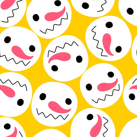 Christmas cartoon ice seamless snowman pattern for wrapping paper and fabrics and lines and kids clothes print and party accessories and new year packaging. High quality illustrationの写真素材