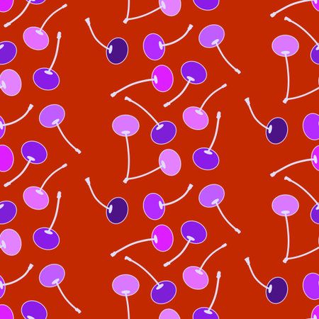 Summer fruit seamless cherry berry pattern for wrapping paper and fabrics and lines and kids clothes print and fashion textiles and party accessories and kitchen. High quality illustrationの写真素材