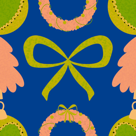 Christmas tree seamless winter toys pattern for wrapping paper and fabrics and lines and new year...