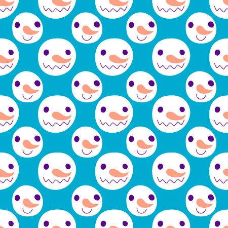 Christmas cartoon ice seamless snowman pattern for wrapping paper and fabrics and lines and kids clothes print and party accessories and new year packaging. High quality illustrationの写真素材