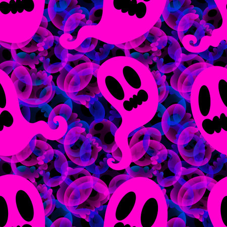 Halloween ghost seamless cartoon pattern for wrapping paper and fabrics and lines and kids clothes print and packaging and festive accessories. High quality illustrationの写真素材