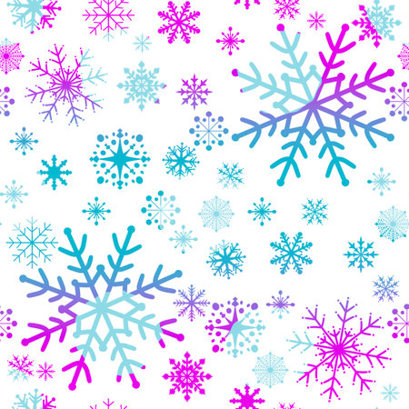 Christmas ice scribble seamless snowflakes pattern for wrapping paper and fabrics and lines and kids clothes print and new year packaging and festive accessories. High quality illustrationの写真素材