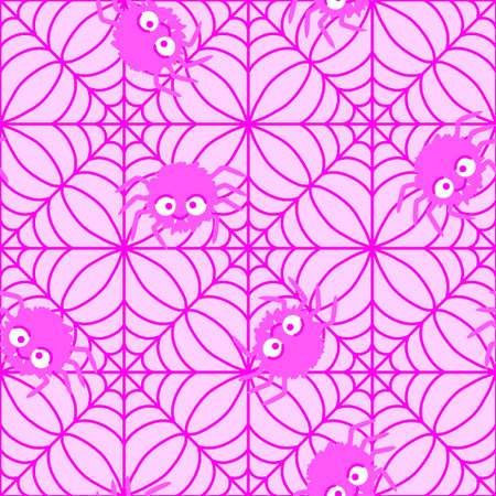 Cartoon monsters seamless Halloween spider pattern for wallpaper and fabrics and textiles and packaging and lines and kids clothes print and wrapping paper. High quality illustrationの写真素材