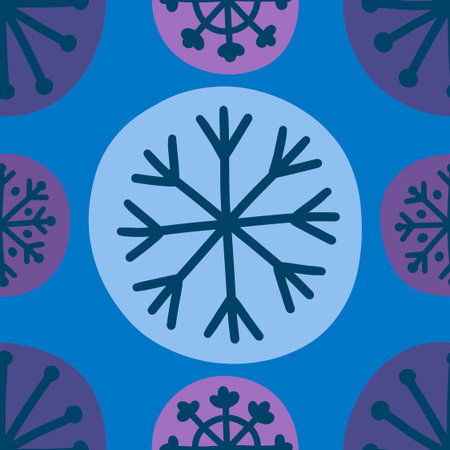 Christmas ice scribble seamless snowflakes pattern for wrapping paper and fabrics and lines and kids...