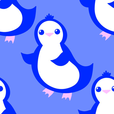 Christmas animals seamless penguin pattern for wrapping paper and fabrics and lines and kids clothes print and new year packaging and Noel winter packaging. High quality illustrationの写真素材