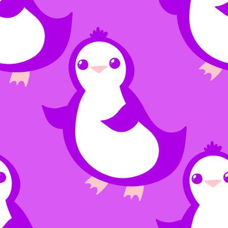 Christmas animals seamless penguin pattern for wrapping paper and fabrics and lines and kids clothes print and new year packaging and Noel winter packaging. High quality illustrationの写真素材