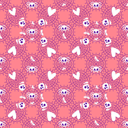 Cartoon monsters seamless Halloween spider pattern for wallpaper and fabrics and textiles and packaging and lines and kids clothes print and wrapping paper. High quality illustrationの写真素材