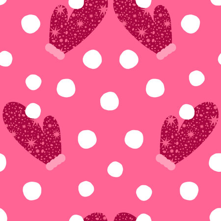 Winter gloves seamless pattern for fabrics and textiles and packaging and Christmas gifts and kids and wrapping paper. High quality photoの写真素材