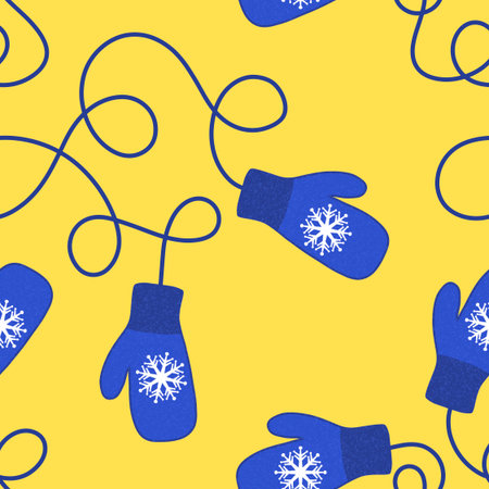 Winter gloves seamless pattern for fabrics and textiles and packaging and Christmas gifts and kids and wrapping paper. High quality photoの写真素材