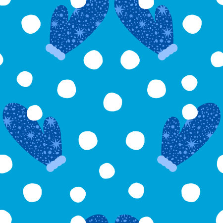 Winter gloves seamless pattern for fabrics and textiles and packaging and Christmas gifts and kids and wrapping paper. High quality photoの写真素材