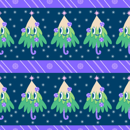 Christmas tree seamless winter toys pattern for wrapping paper and fabrics and lines and new year packaging and kids clothes print and Noel party accessories. High quality illustrationの写真素材