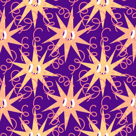 New year seamless star pattern for wallpaper and fabrics and textiles and packaging and gifts and cards and linens and kids and wrapping paper. High quality illustrationの写真素材