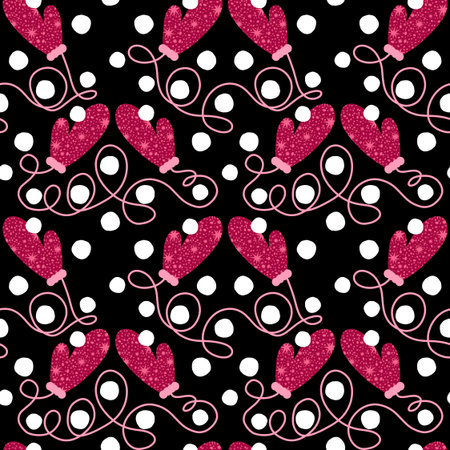 Winter gloves seamless pattern for fabrics and textiles and packaging and Christmas gifts and kids and wrapping paper. High quality photoの写真素材