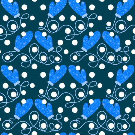 Winter gloves seamless pattern for fabrics and textiles and packaging and Christmas gifts and kids...