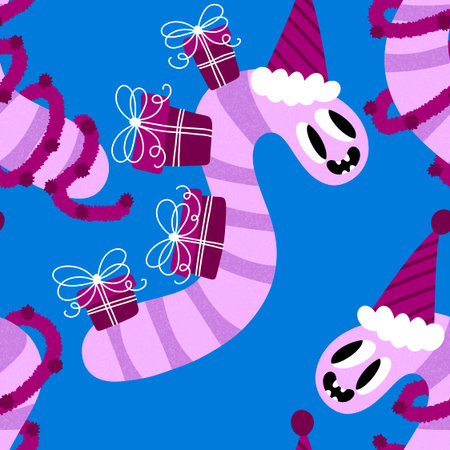 Winter seamless caterpillars pattern for fabrics and textiles and packaging and gifts and cards and...