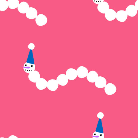 Winter seamless caterpillars pattern for fabrics and textiles and packaging and gifts and cards and linens and wrapping paper. High quality illustrationの写真素材