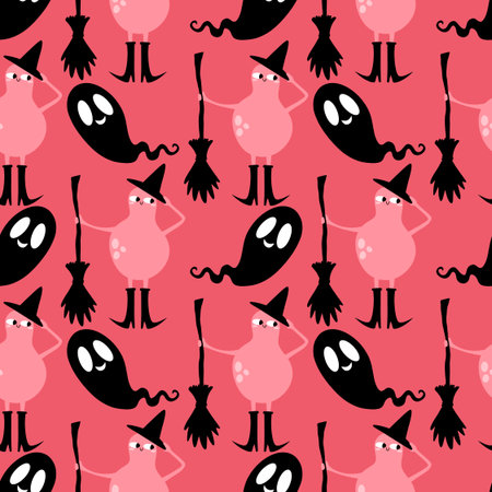 Halloween monsters fruit seamless pear pattern for wrapping paper and fabrics and lines and party accessories and autumn print. High quality illustrationの写真素材