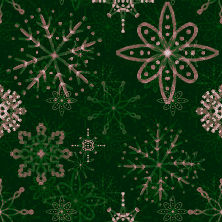 Christmas ice scribble seamless snowflakes pattern for wrapping paper and fabrics and lines and kids clothes print and new year packaging and festive accessories. High quality illustrationの写真素材