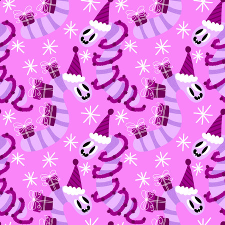 Winter seamless caterpillars pattern for fabrics and textiles and packaging and gifts and cards and linens and wrapping paper. High quality illustrationの写真素材