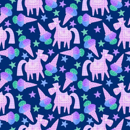 New year 2026 animals seamless Christmas horses pattern for wrapping paper and party accessories and kids clothes print and fashion textilesの写真素材