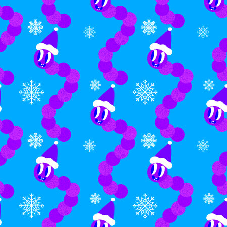 Winter seamless caterpillars pattern for fabrics and textiles and packaging and gifts and cards and linens and wrapping paper. High quality illustrationの写真素材