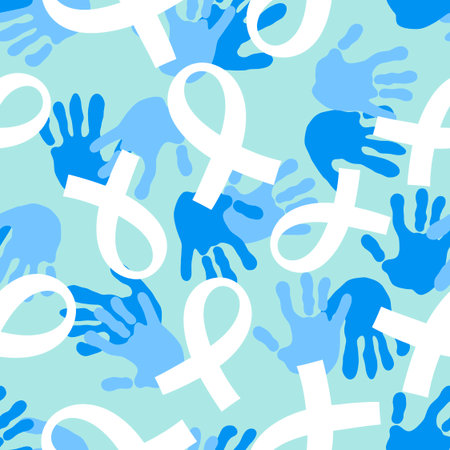 Seamless pink ribbon day mammogram pattern for wrapping paper and medical accessories and medicine textiles. High quality illustrationの写真素材