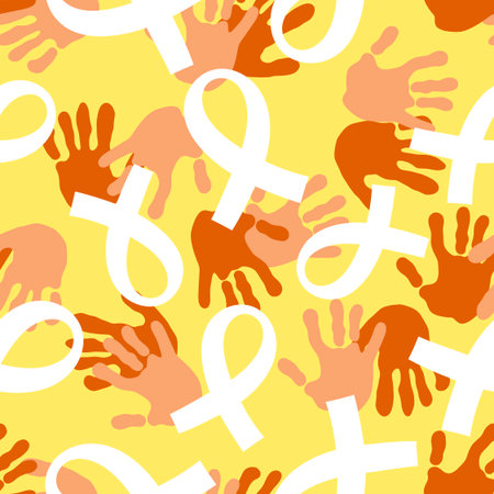 Seamless pink ribbon day mammogram pattern for wrapping paper and medical accessories and medicine textiles. High quality illustrationの写真素材