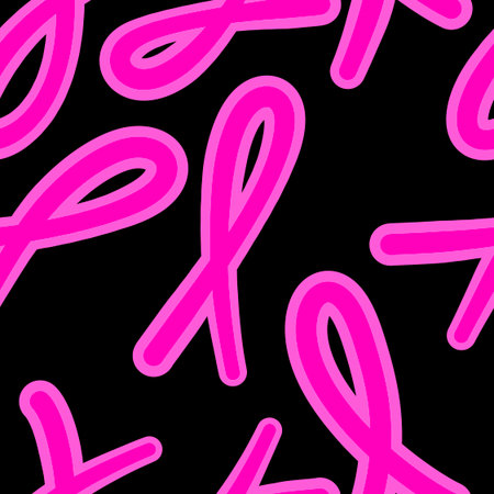 Breast cancer month seamless pink ribbon day mammogram pattern for wrapping paper and medical accessories and medicine textiles. High quality illustrationの写真素材