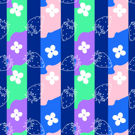 Summer fruits seamless strawberries pattern for wrapping paper and fabrics and lines and kids clothes print and spring party accessories. High quality illustrationの写真素材