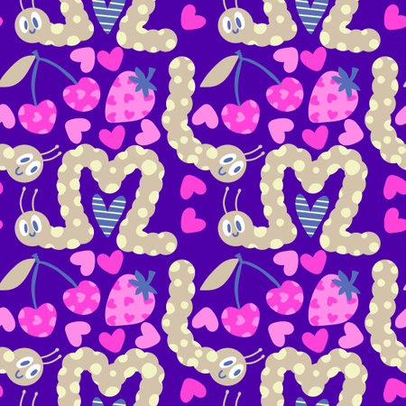 Kids seamless caterpillar cute pattern for fabrics and textiles and packaging and gifts and cards...