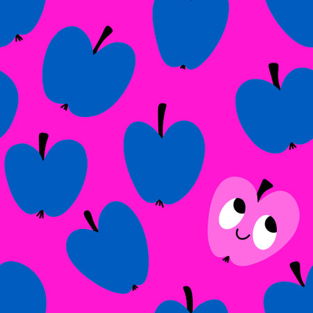 Summer fruit seamless apples pattern for wrapping paper and fabrics and lines and kids clothes print and fashion textiles and party accessories. High quality illustrationの写真素材