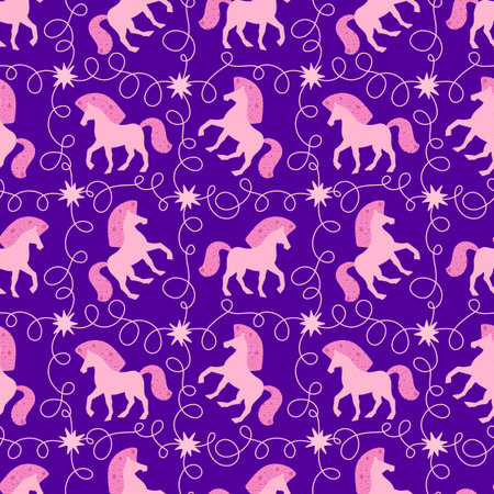 New year animals seamless Christmas horses pattern for wrapping paper and party accessories and kids clothes print and fashion textilesの写真素材