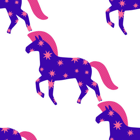 New year 2026 animals seamless Christmas horses pattern for wrapping paper and party accessories and kids clothes print and fashion textilesの写真素材