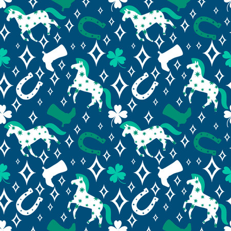 New year animals seamless Christmas horses pattern for wrapping paper and party accessories and kids clothes print and fashion textilesの写真素材