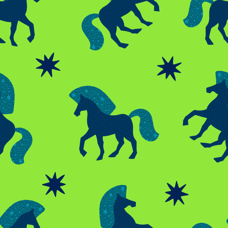 New year animals seamless Christmas horses pattern for wrapping paper and party accessories and kids clothes print and fashion textilesの写真素材
